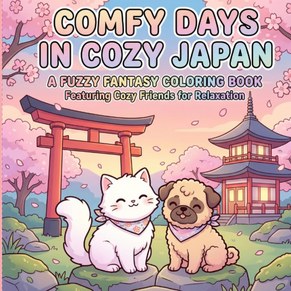 Comfy Days in Cozy Japan: A Fuzzy Fantasy Featuring Cozy Friends and Fuzzy in Love Characters for Relaxation
