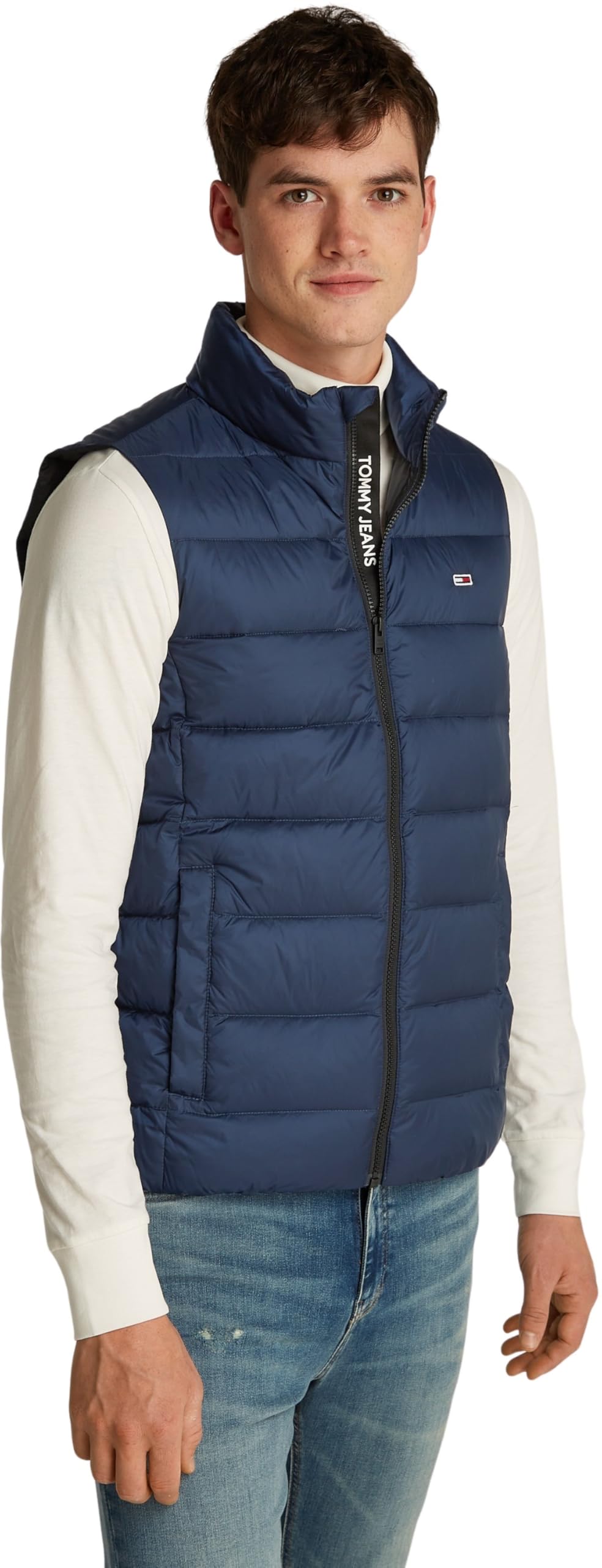 Tommy Jeans Men’s Lightweight Down Gilet, Blue (Dark Night Navy), L