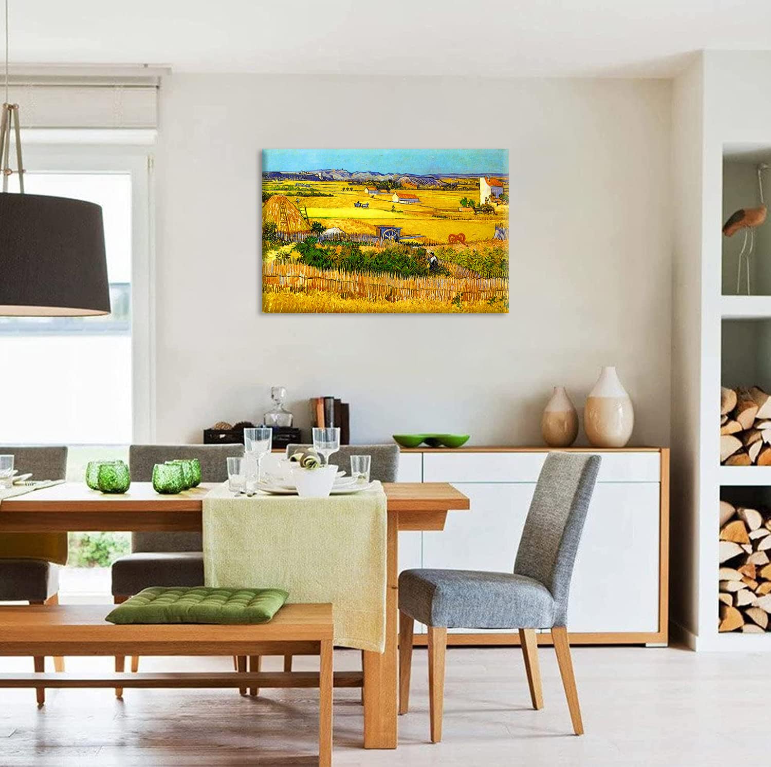 Amazon.co.jp: ゴッホ 【クロー平野の収穫】 レプリカキャンバス