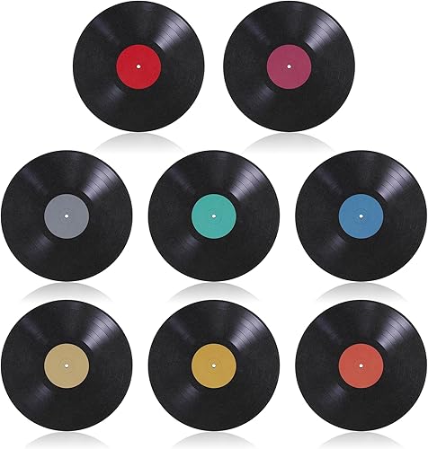 8 discos de decoración de pared, 9 pulgadas, decoración de discos de vinilo para paredes estéticas para decoración de pared del hogar, música, fiesta
