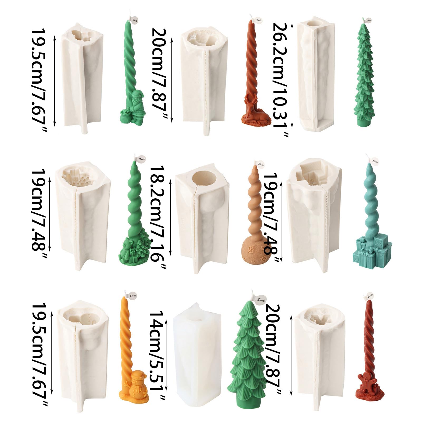 Moldes de resina Pilar espirales velas molde de silicona, G