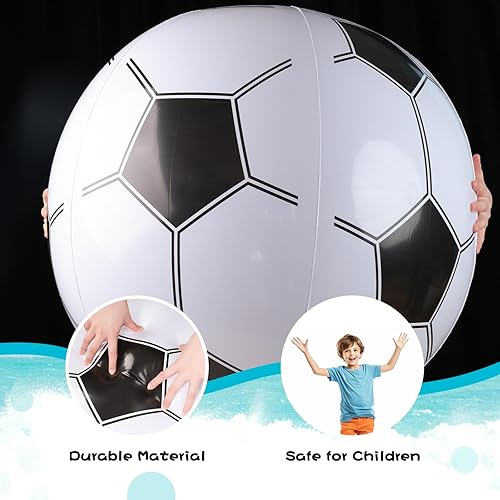 Miniatura 3 de AMOR PRESENT Pelota de playa de fútbol, pelota de fútbol inflable de 27 pulgadas para piscina de verano, juguete de juego de playa