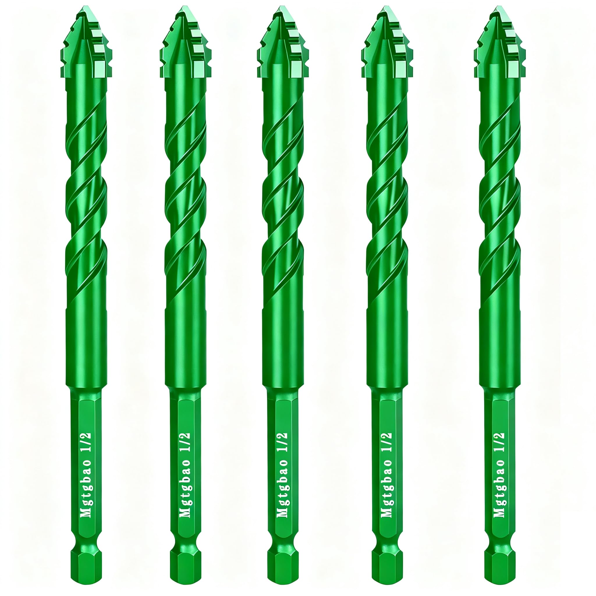 Masonry Drill Bits - 5PC Carbide Set for Tile, Glass & Stone -1