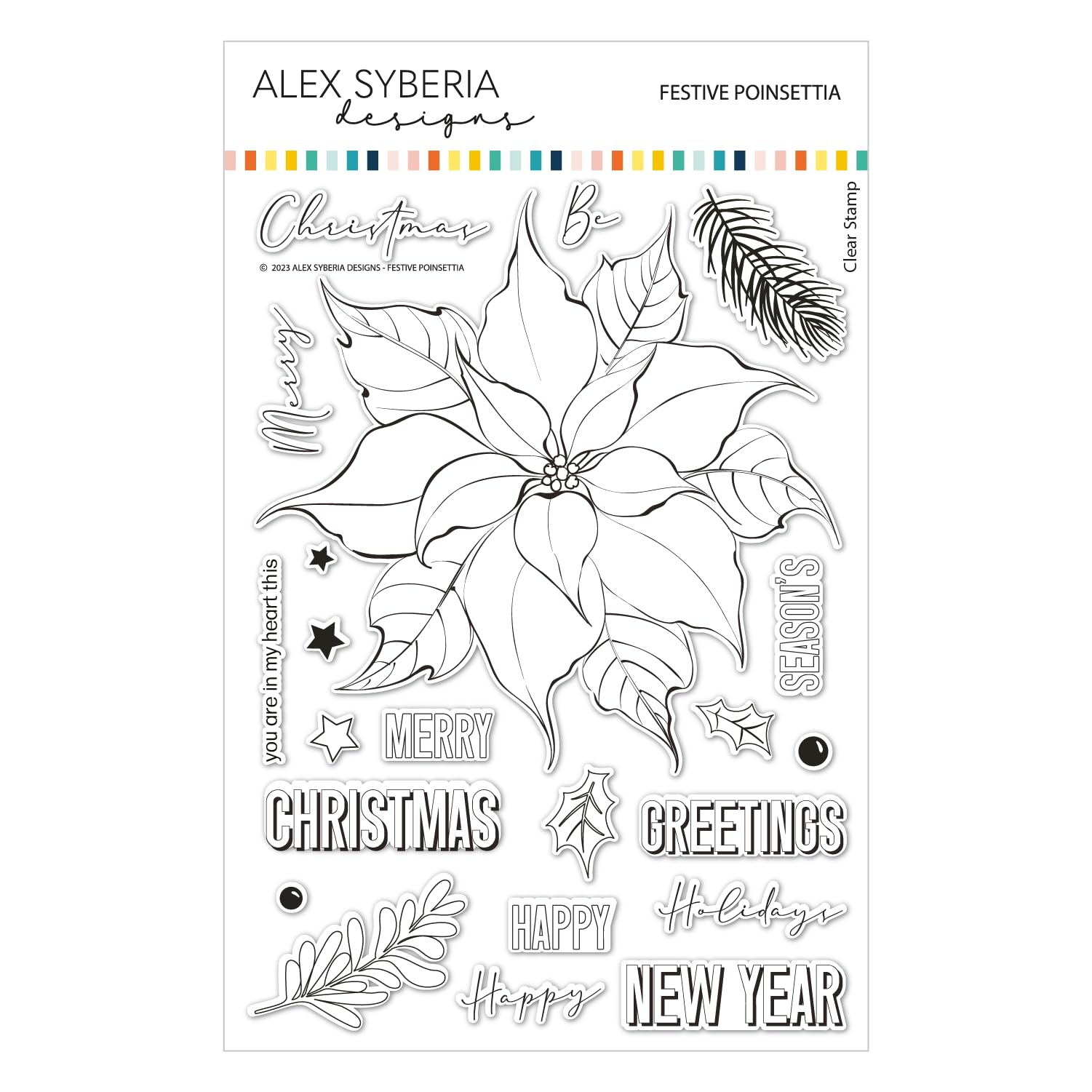 Festive Poinsettia Stamp Set