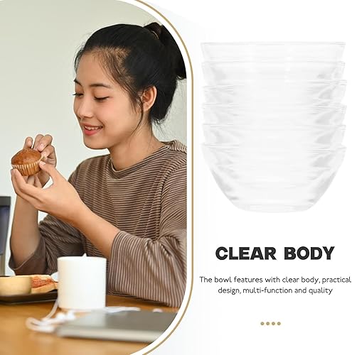 Miniatura 8 de BESTonZON Juego de 6 cuencos de vidrio apilables, juego de 6 mini cuencos transparentes, 1 oz, 2.3 pulgadas, para postres, preparación de cocina,