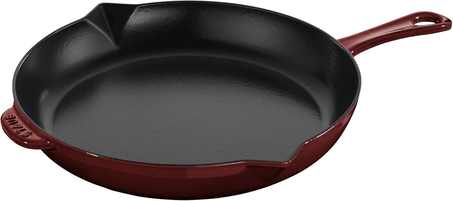 Staub Cast Iron 12-inch Fry Pan - Grenadine, Made in France
