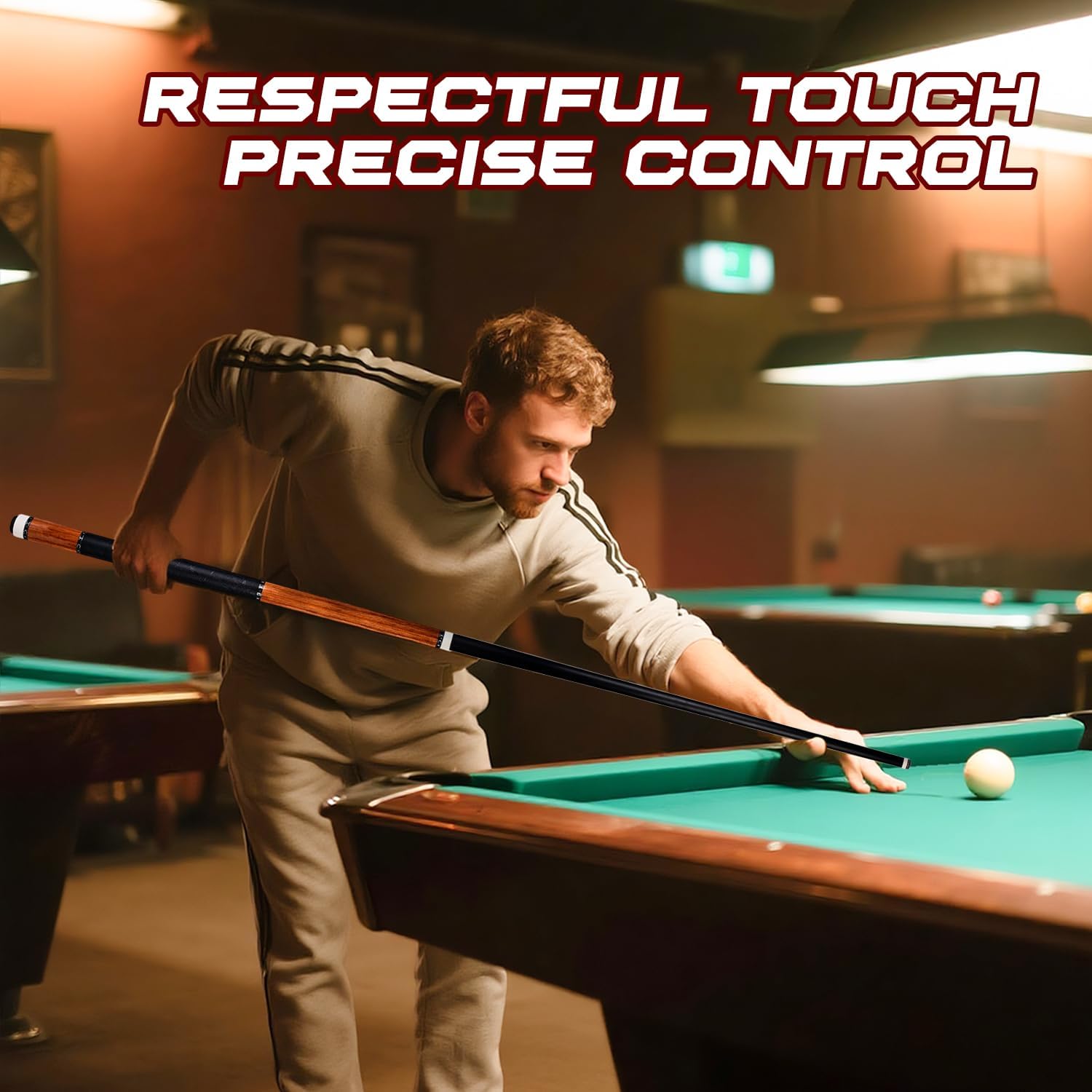 Carbon Fiber Pool Cue Stick 58” 2-Piece, Low Deflection Billiard Cue, 11.5mm Pro Shaft, Adjustable Weight, Professional Pool Stick with Case, 19oz, 3/8x10 Joint, for Men Women Players