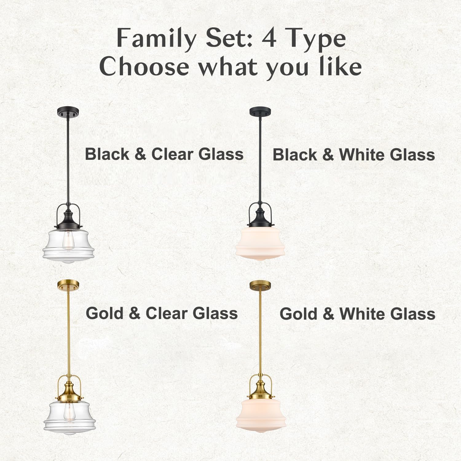 Modern Gold Kitchen Pendant Light Seeded Glass Shade-Rod Hanging Nautical Schoolhouse Dimmable Light for Dining Room Bathroom Hallway