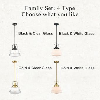 DEYNITE Black Schoolhouse Kitchen Pendant Light, E26 Nautical Light