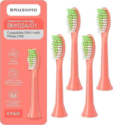 Miniatura 16 de Brushmo Cabezales de cepillo de dientes de repuesto, compatibles con Philips One para cepillos de dientes eléctricos Sonicare HY1022, 4 cabezales