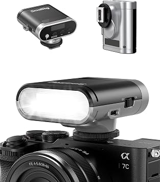 SmallRig RS20 Mini Camera Flash for Sony for Canon, GN12 Speedlight for Camera with 2000mAh Battery OLED Screen, 500 Full-Power Flashes/1.8s Recycle/6500K, A/M Mode 8-Level 1/1-1/128 -Silver 5818