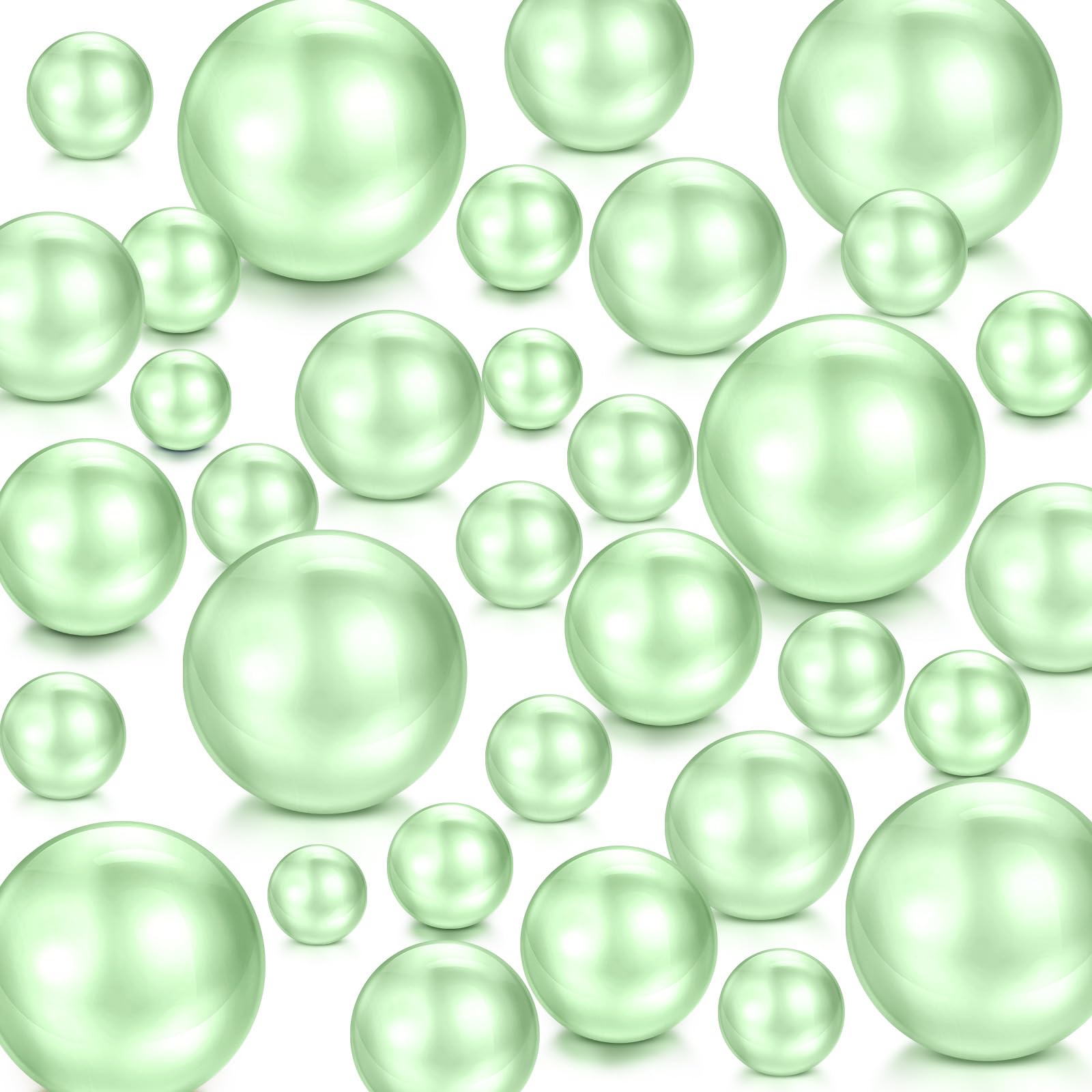 Perlas para relleno de jarrón Jadive 200 unidades de 10 a 30 mm verde