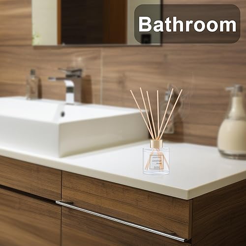 Miniatura 7 de Difusor de aroma de 3.4 fl oz con 6 varillas de fibra, juego de difusor de varillas de 3.5 onzas, difusor de fragancias de aromaterapia,