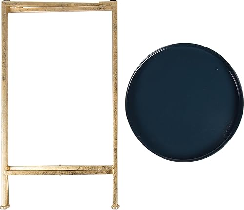 Miniatura 97 de Kate and Laurel Celia - Mesa redonda plegable de metal, negro con base dorada Dorado/Negro,Dorado/blanco,Negro -,Negro/Oro,Negro /Gris,Negro,