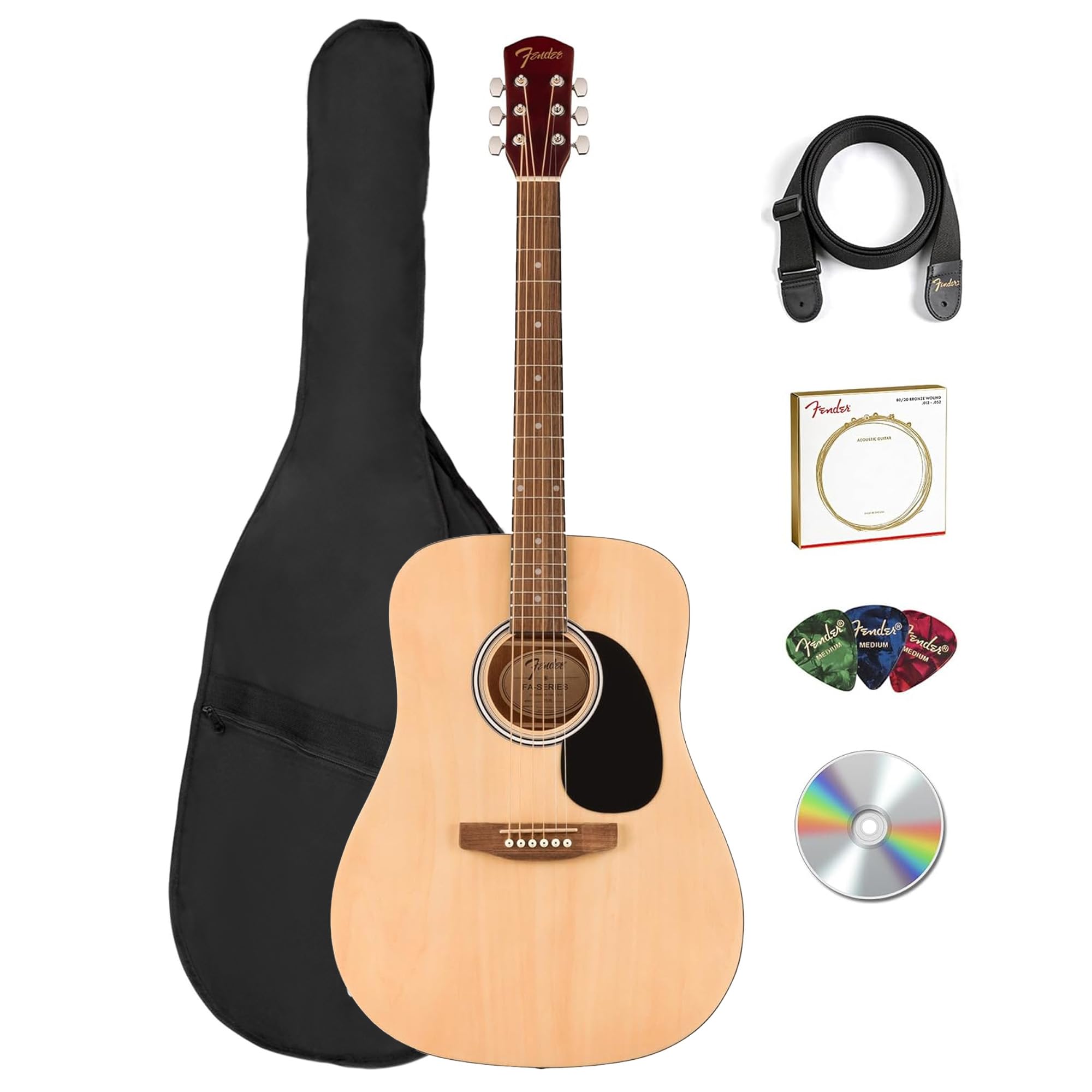 Amazon.com: Fender Dreadnought Acoustic Guitar - Natural Bundle