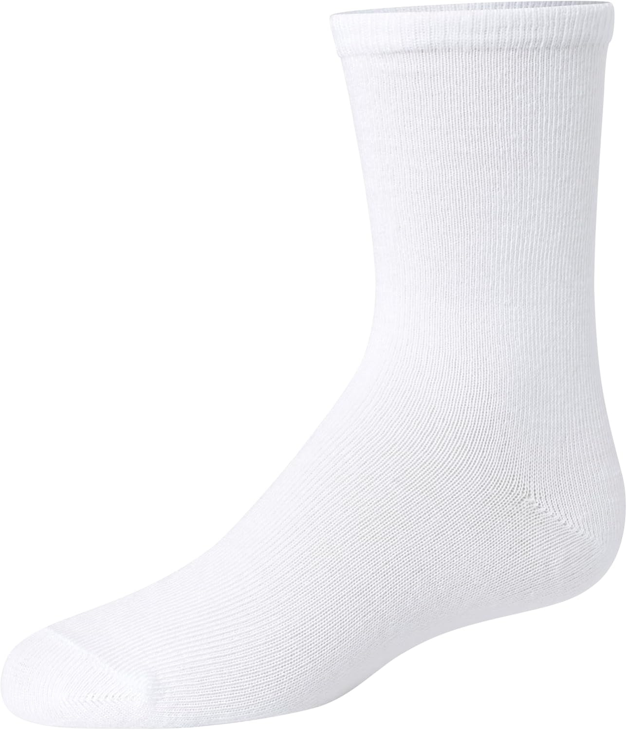 Hanes Girls' Uniform Crew Socks, Plain White Crew Socks, Knit Crew Socks for Girls, 10-pairs