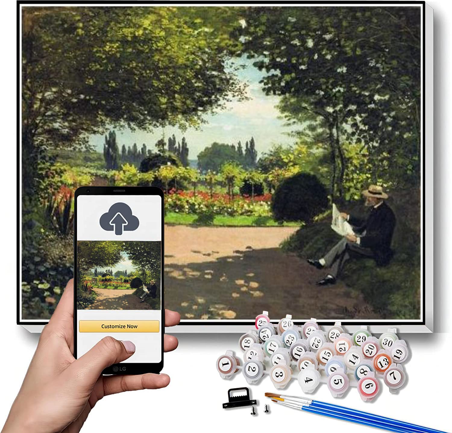 ZHXXFD Paint By Numbers – Kit Dipingi Con I Numeri 'Sol Levante' Claude Monet, Tela Prestampata, Pennelli E Colori Acrilici Inclusi, Adulti E Bambini