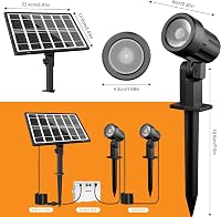 MEIKEE Napelemes Kerti Spotlámpa 2db, 2700K Meleg Fehér, IP66 Vízálló, 3 Fényerő, 2 Világítási Mód, 3000mAh, Forgatható Fejű Kültéri Lámpa 6