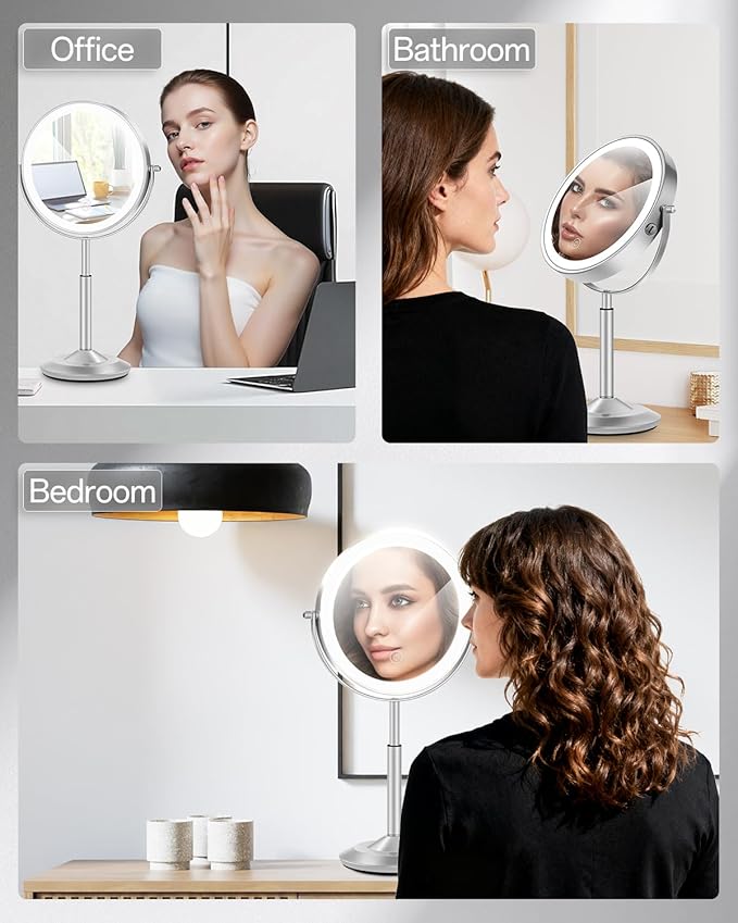 Espejo de Maquillaje VFD con Luz Ajustable 30X/1X y Base Regulable miniatura 9