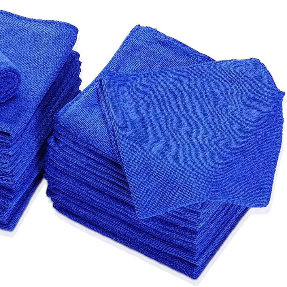 Asciugamani in microfibra per lavaggio auto, panno morbido per asciugatura, orlatura asciugamano per lavaggio acqua, aspirazione, spolverino, strumenti per la pulizia dell'auto, 30 x 30 cm,