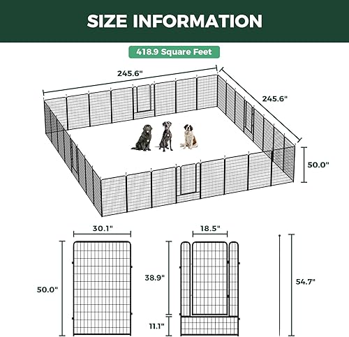 Miniatura 154 de FXW Rollick - Corralito para perros para patio, campamento con casa rodante, patentado, 50 pulgadas, 8 paneles