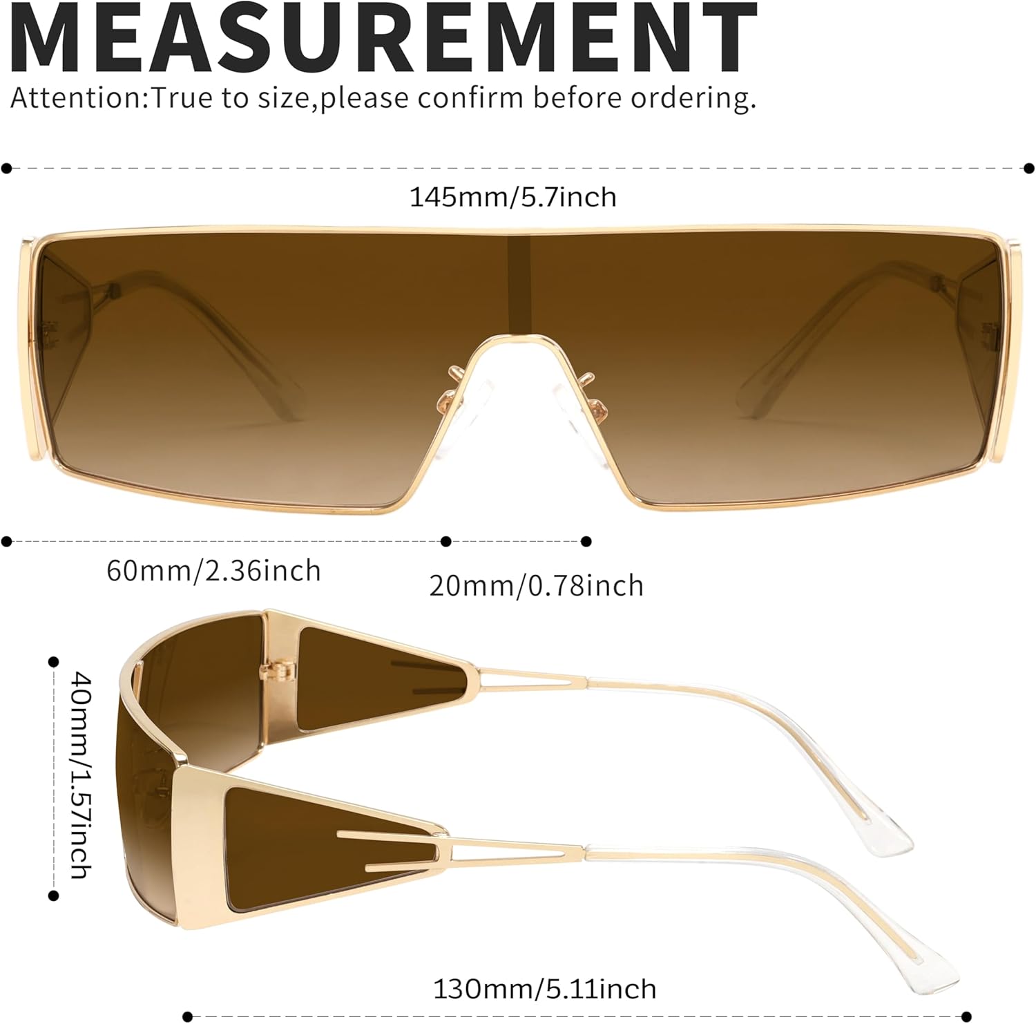 BOTEN Y2K Sunglasses for Women Men Retro Rectangular Wrap Around Glasses Trendy 2000s Small Square Shades - Image 4