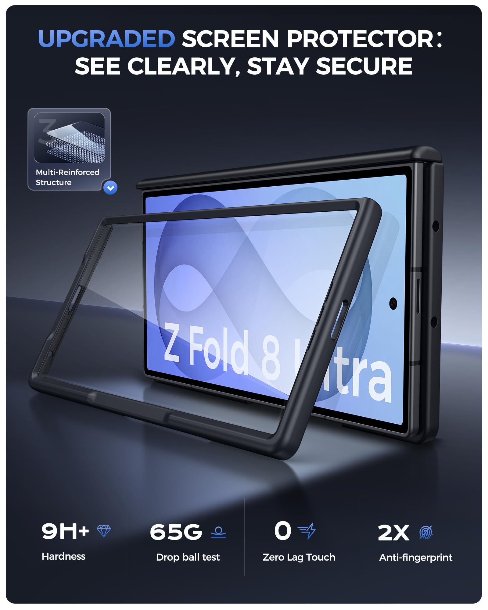 Vihibii Cover per Samsung Galaxy Z Fold 8 Ultra con supporto, 2026, colore: Nero | Compatibile con MagSafe, Protezione Fotocamera, Protezione Schermo Frontale, Protezione Cerniera, Militare Antiurto
