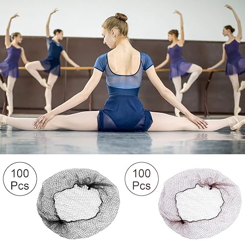 Miniatura 7 de Shappy 200 redes de pelo para moño, malla de borde invisible, tamaño regular de 20 pulgadas con apertura de 14 pulgadas