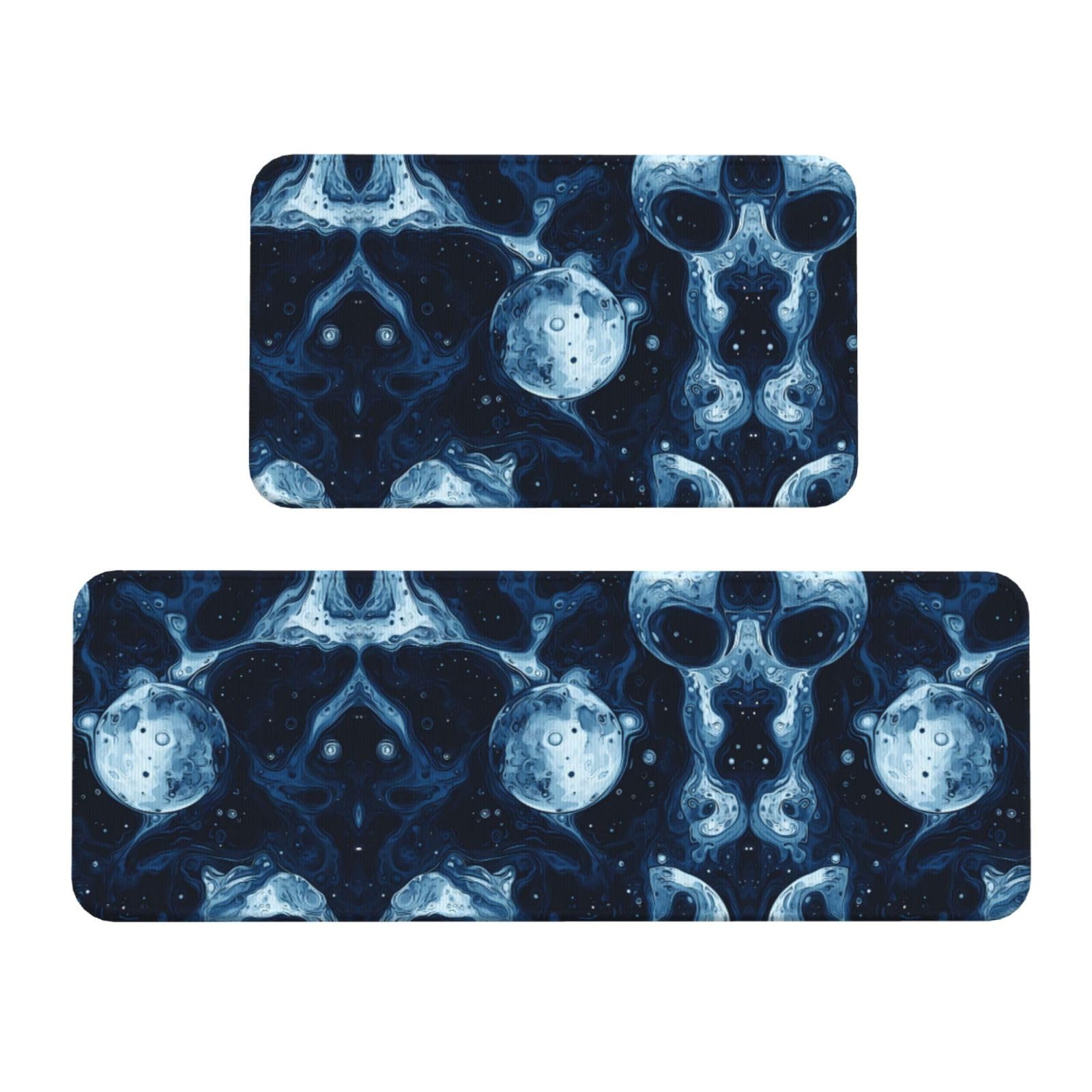 Alfombrillas de cocina Moon Floating juego de 2 piezas antideslizantes para entrada y cocina