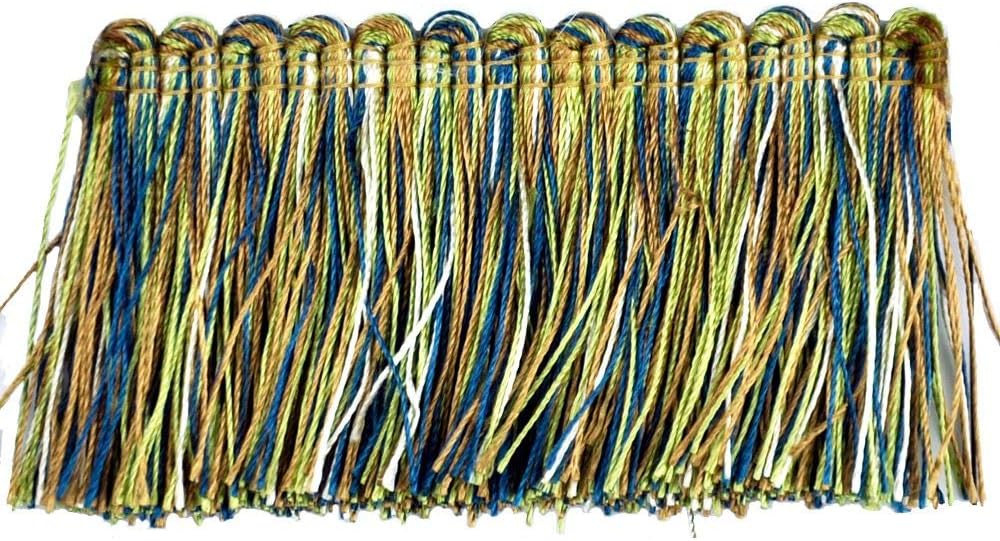 Elegance Collection 2 Inch Brush Fringe - BF-1480-13/33 Turquoise and Mint and Cream -25 Yard roll