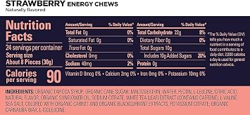 GU Energy Chews Double Serving Packs. Energy Gummies with Electrolytes for Running, Cycling, Triathlon & Other Sports - Pack of 2 (Strawberry)