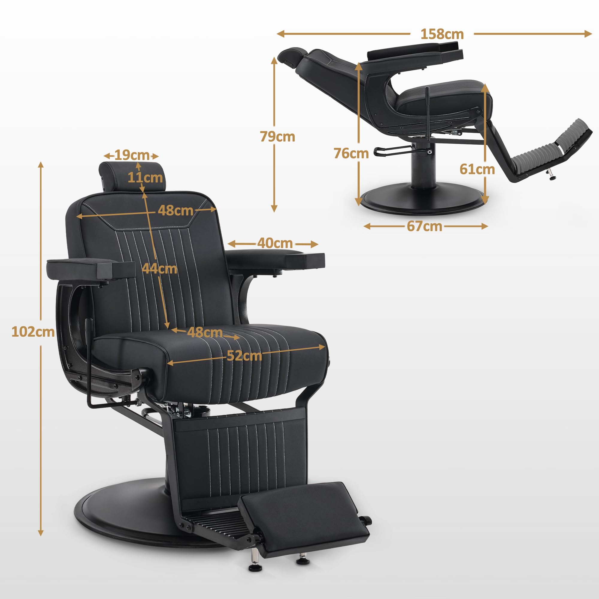 Barberpub Silla de peluquería 3822 (negro)