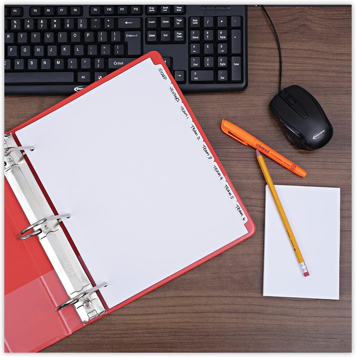 Universal Economy Tab Dividers, 8-Tab, Letter, White, 24 Sets/Box