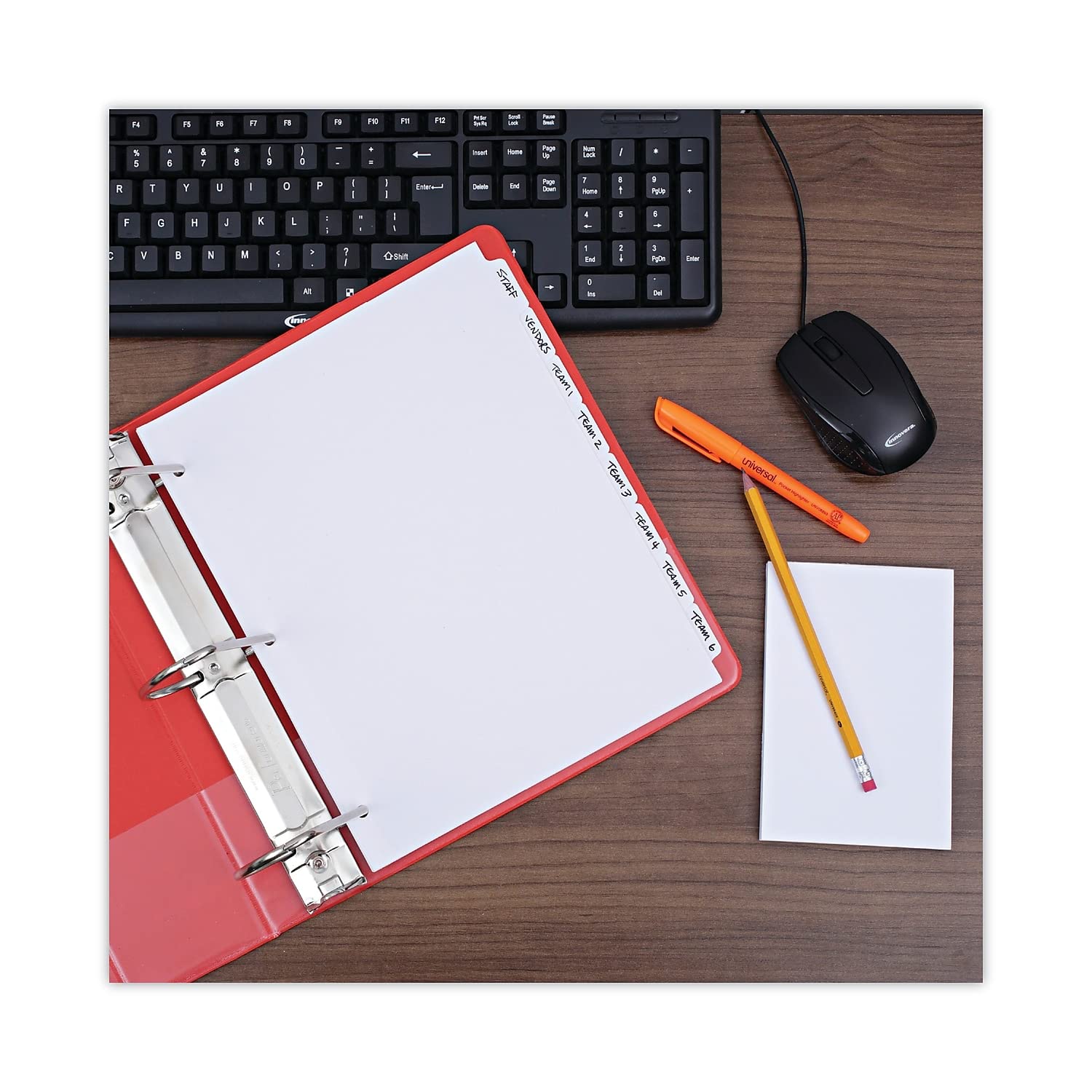 Universal Economy Tab Dividers, 8-tab, Letter, White, 24 Sets/Box