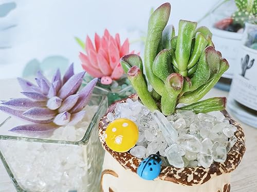 Miniatura 4 de ZHIYUXI Piedras de cristal de cuarzo transparente para pecera, grava, jarrón de relleno de piedras trituradas, cristales curativos pulidos, piedra