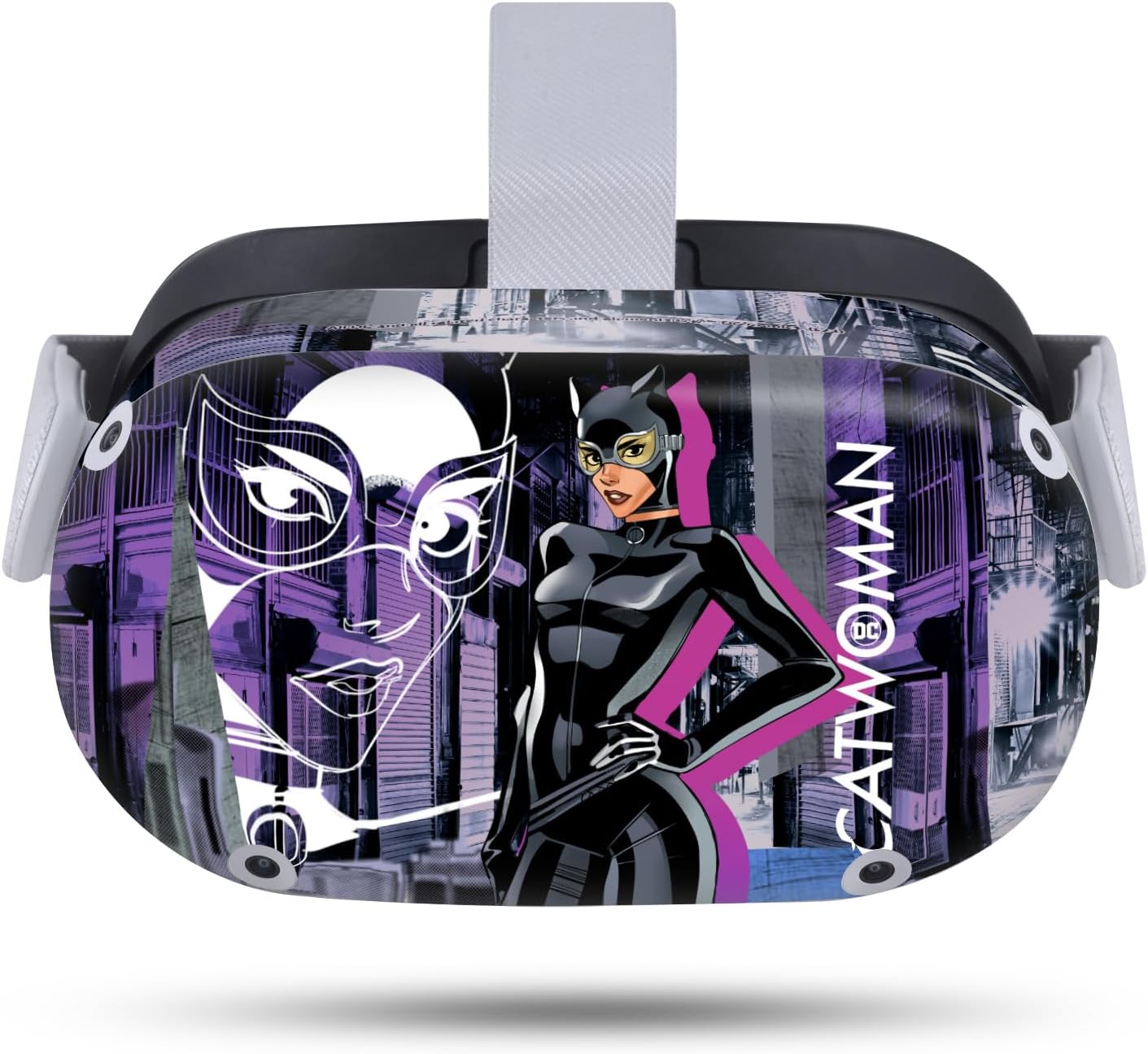Head Case Designs Officially Licensed DC Women Core Catwoman Compositions Vinyl Sticker Skin Decal Cover Compatible with Meta Quest 2