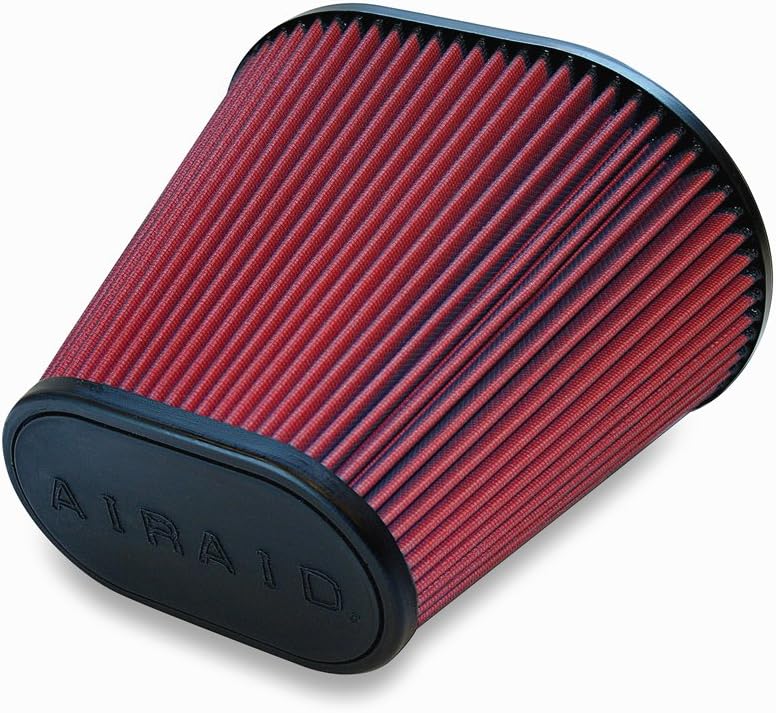 Airaid 720-476 Universal Clamp-On Air Filter: Oval Tapered; 6 Inch (152 mm) Flange ID; 9 Inch (229 mm) Height; 10.75 Inch x 7.75 Inch (273 mm x 197 mm) Base; 7 x 4 Inch (178 mm x102 mm) Top