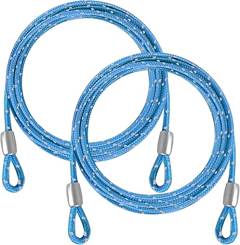 Miniatura 8 de Cable de acero de seguridad de 0.13 pulgadas, 4/6/10/15 pies de longitud, cable de bloqueo de bicicleta, cable de acero inoxidable con bucles para