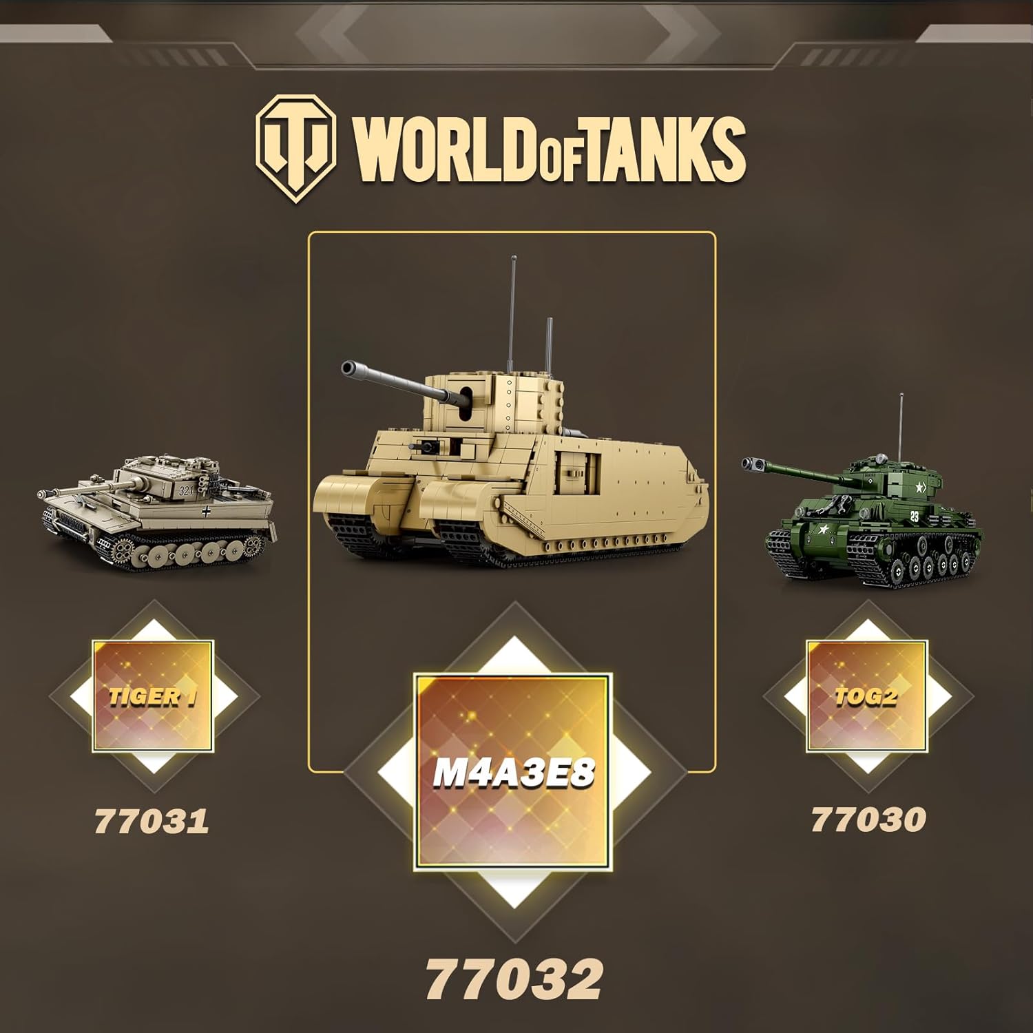 Reobrix TOG2 Tank Building Set, WW2 Military British Armed Tanks Building Block Set for Military Fans 77032, World of Tanks Licensed Product, MOC Tank Model Toy Gift for Adults and Teens（1427 PCS）