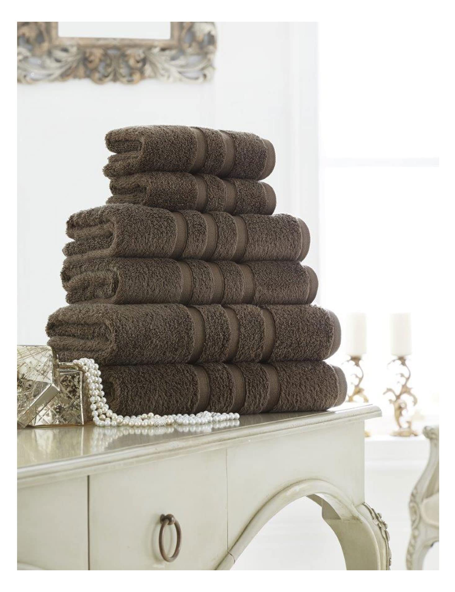 FAIRWAYUK Egyptian Cotton Bath Sheets Pack of 2-550 GSM, 100% Egyptian Cotton Ultra Soft Highly Absorbent Towels Bath Sheets (90x140cm), Extra Large Quick Dry, Cocoa