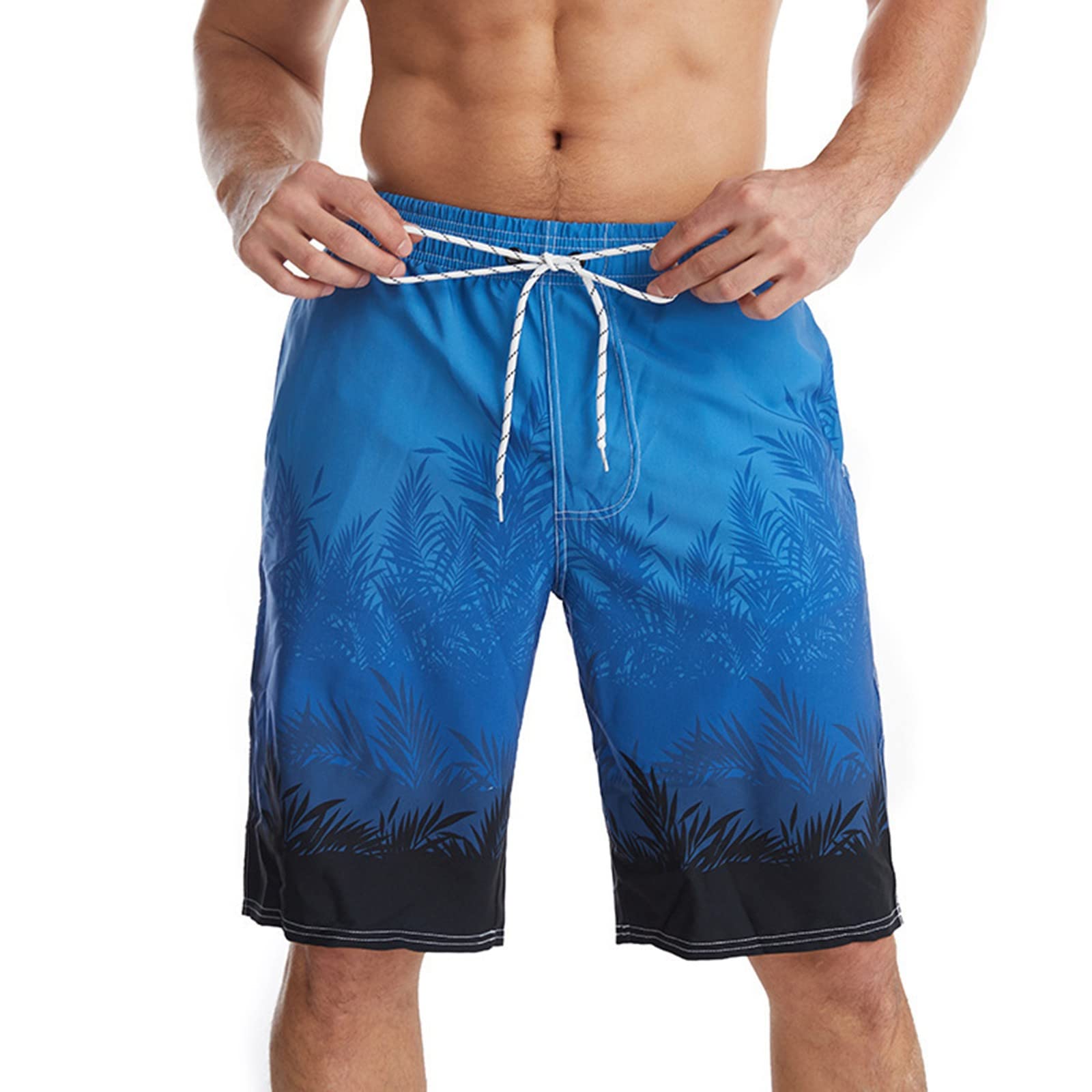 Raopuzi Bañador Hombre Bañadores Largo Rodilla Pantalon Corto Estampado Hawaianos Traje de Baño Surferos Secado Rápido Short Deportivo para Hombre Bermudas con Bolsillos Y Cordón Playa