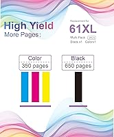 Vista 3 de Ubinki Cartuchos de tinta negra HP 61 remanufacturados de repuesto para HP 61XL 61 XL tinta tricolor para Envy 4500 4502 5530 5534 5535 Officejet