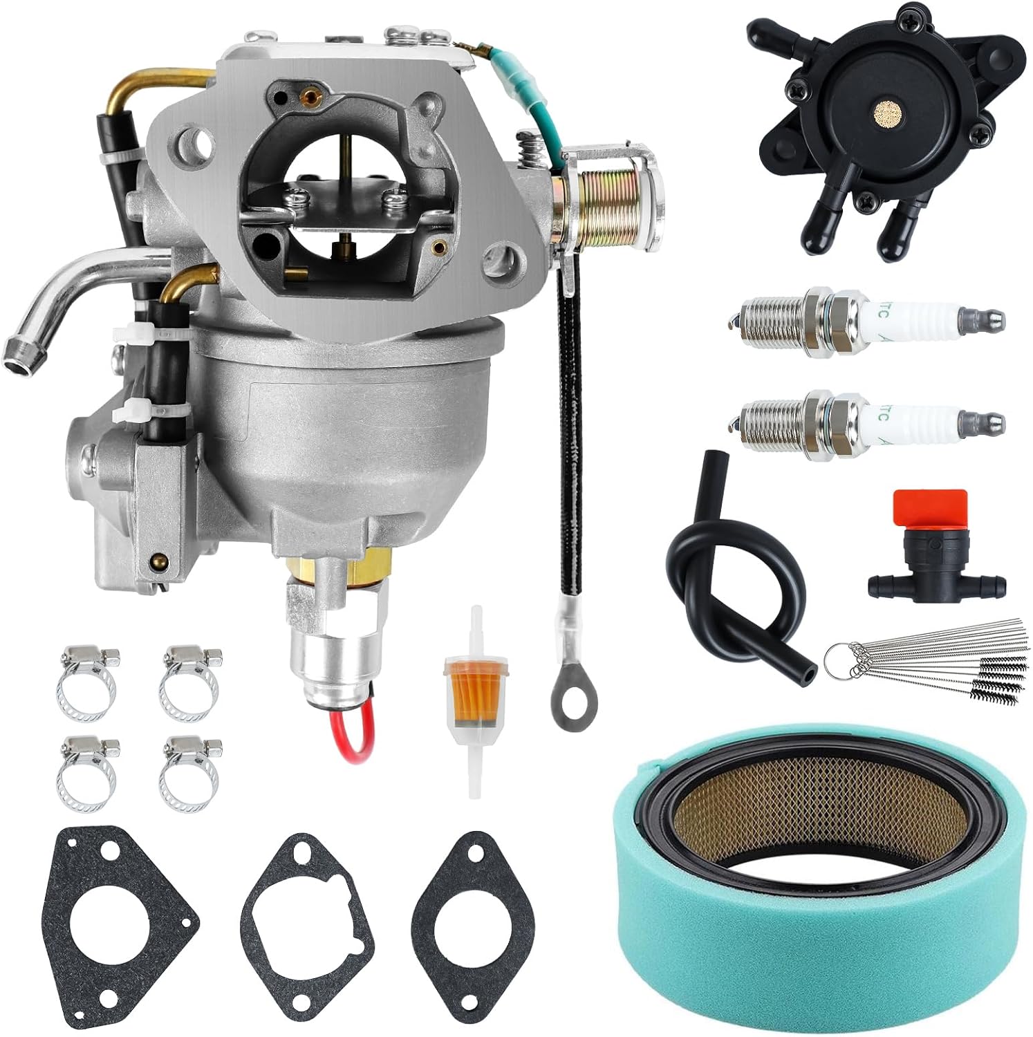 CV730S Carburetor for Kohler CV730 CV740 CV740S 25 27 HP Tractor Engine, with Gaskets Air Filter Spark Plug Fuel Line Replace Kohler 24-853-169-s kh-24-853-102-S 24 393 04-S, 24 393 16-S