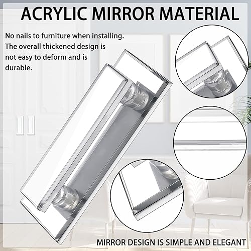 Miniatura 3 de Door Pull Handle Adhesive Self Stick Acrylic Drawer Pulls Mirrored Beveled Knob large Clear Instant Handle stick on knobs for Cabinet Wardrobe