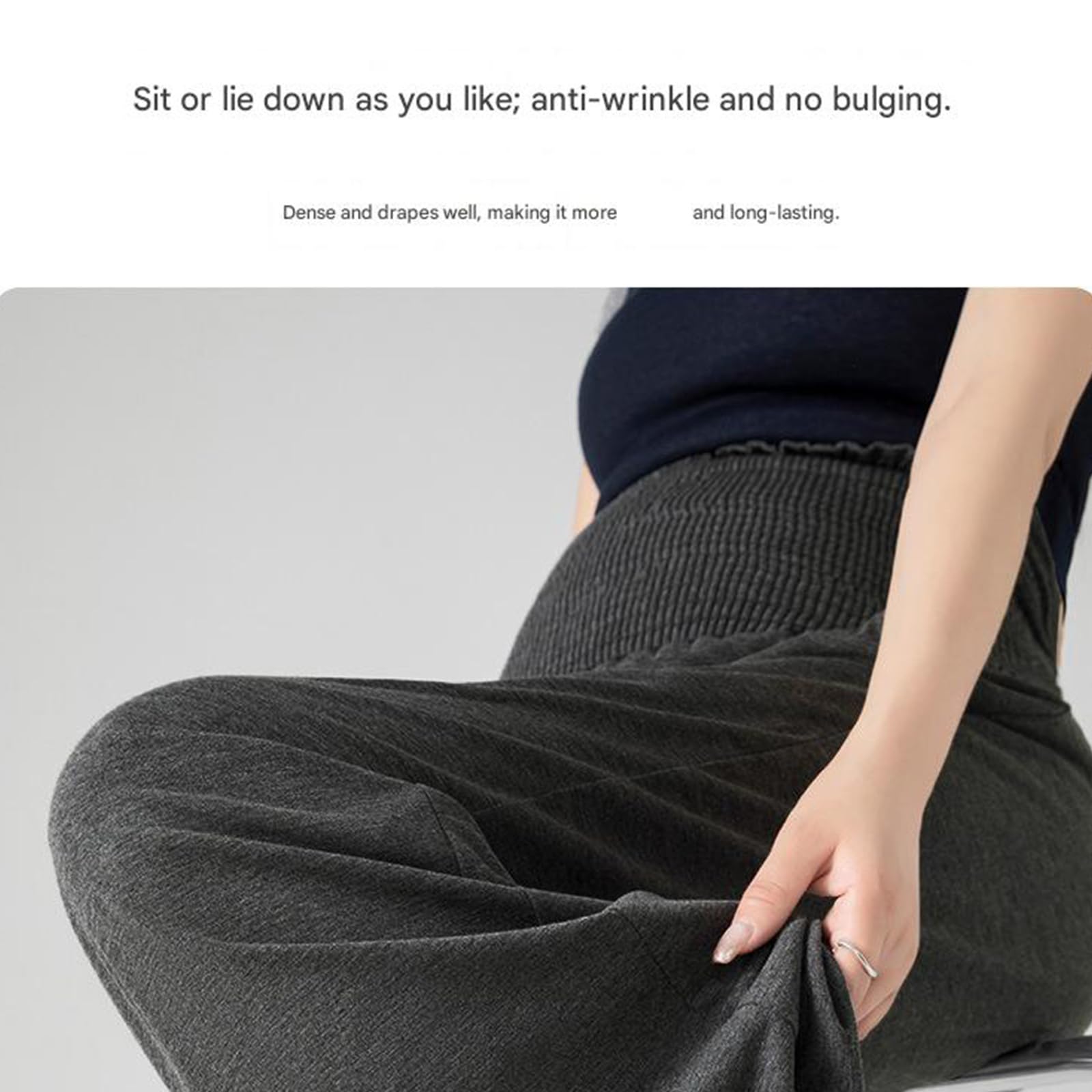 Pantalon de maternité large élastique ventre respirant polyester pour la grossesse confort printemps automne vêtements loisirs automne
