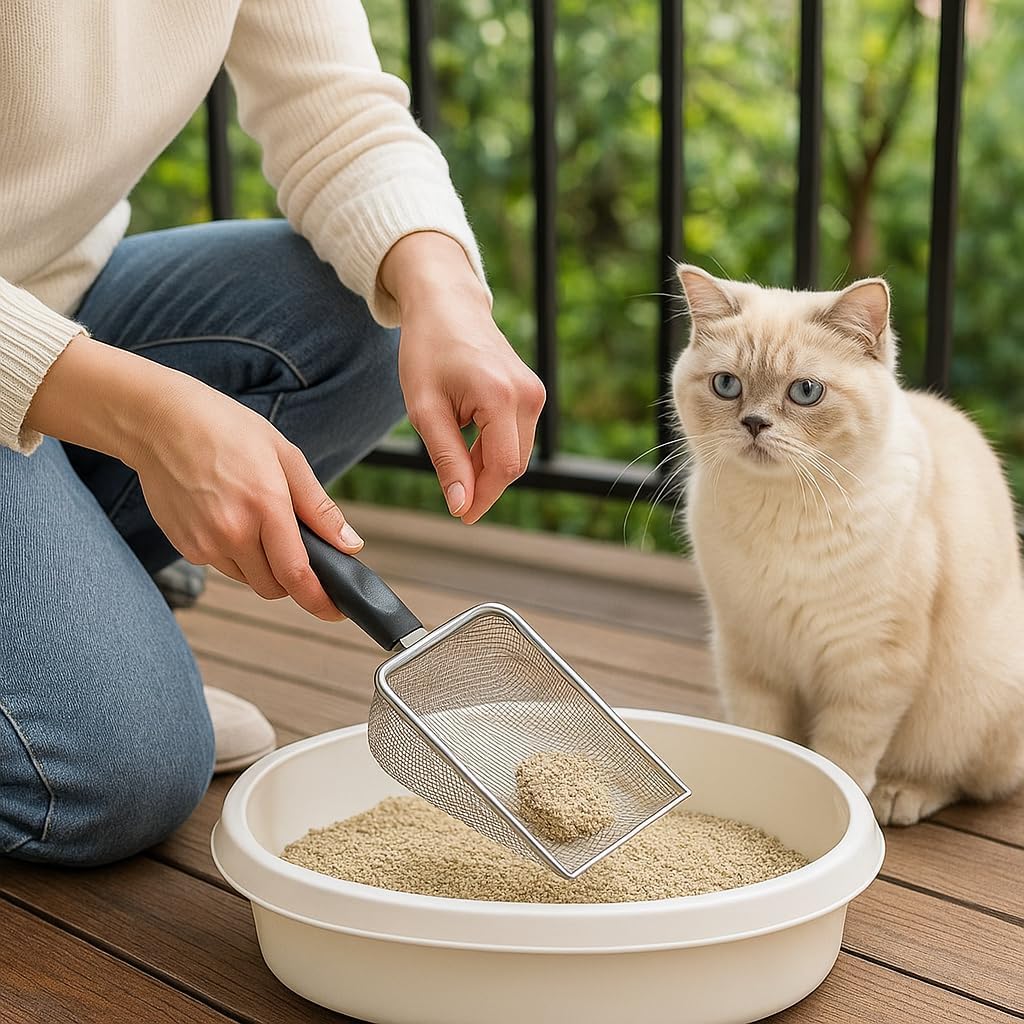Pá Coletora Para Caixa de Areia de Gato, Pazinha Higiênica Para Areia de Gato, Limpeza de Terrários, Gaiolas e Outros Ambientes Pets, Peneira de Aço Inox Premium Pá Coletora Para Caixa de Areia de Gato, Pazinha Higiênica Para Areia de Gato, Limpeza de Terrários, Gaiolas e Outros Ambientes Pets, Peneira de Aço Inox Premium