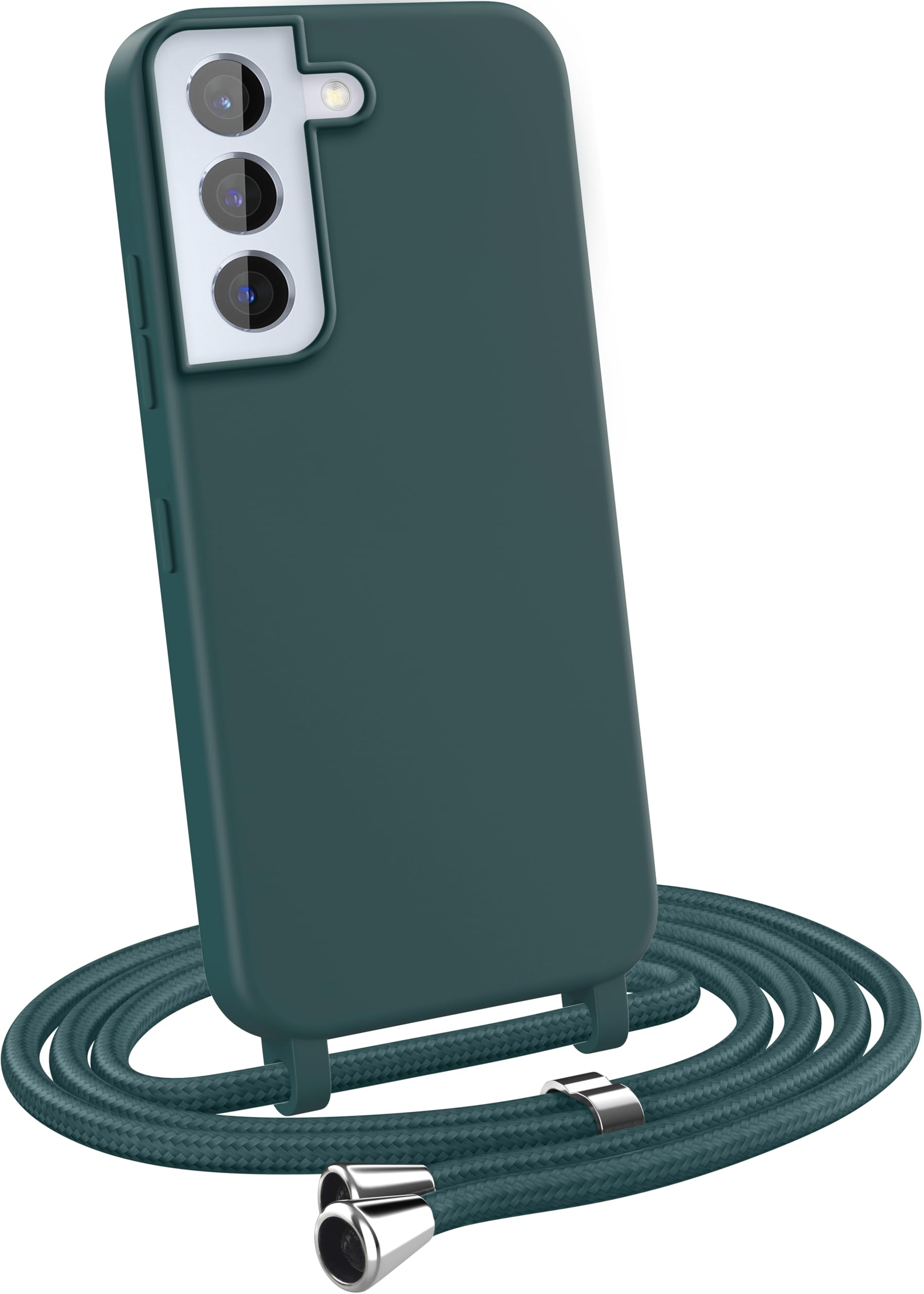 Custodia Con Cordino Per IPhone 16 Pro – Cover Antiurto Opaca Con Tracolla Regolabile, Bordo Rialzato E Protezione Antishock – Verde Scuro - 3