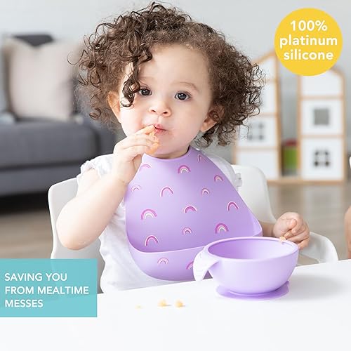 Miniatura 2 de Bumkins Baberos de silicona para bebés, baberos de bebé para niña o niño, babero de bolsillo de silicona, babero para bebés y niños pequeños para 6