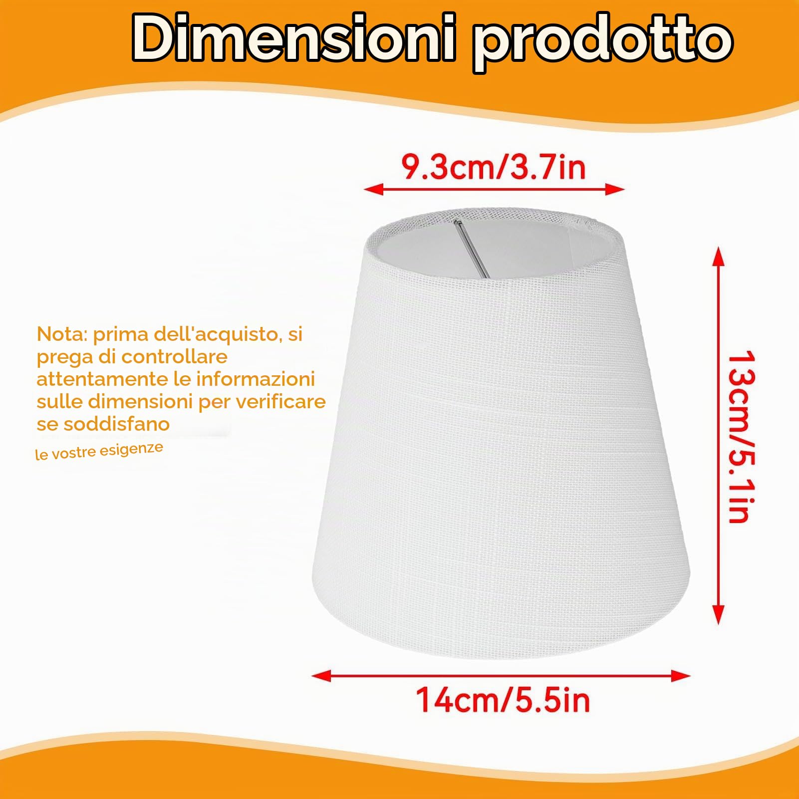 Paralume in tessuto a barilotto di fattoria, 6 Pezzi Moderno E14 Clip su Paralumi Lampadario per Candela Lampadario