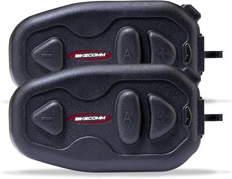 BIKECOMM Salut Motorcycle Helmet Speakers Intercom 1000M Range Wireless Speakers - Helmet Communication System, IP67, Black, Twin Pack
